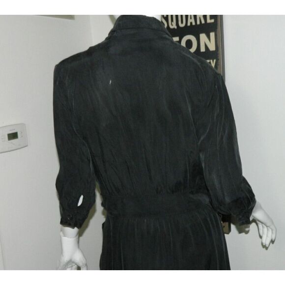 ba&sh Dress Size Large 3 Black Aimee Midi Wrap Collared Pockets  Dress - Picture 8 of 16
